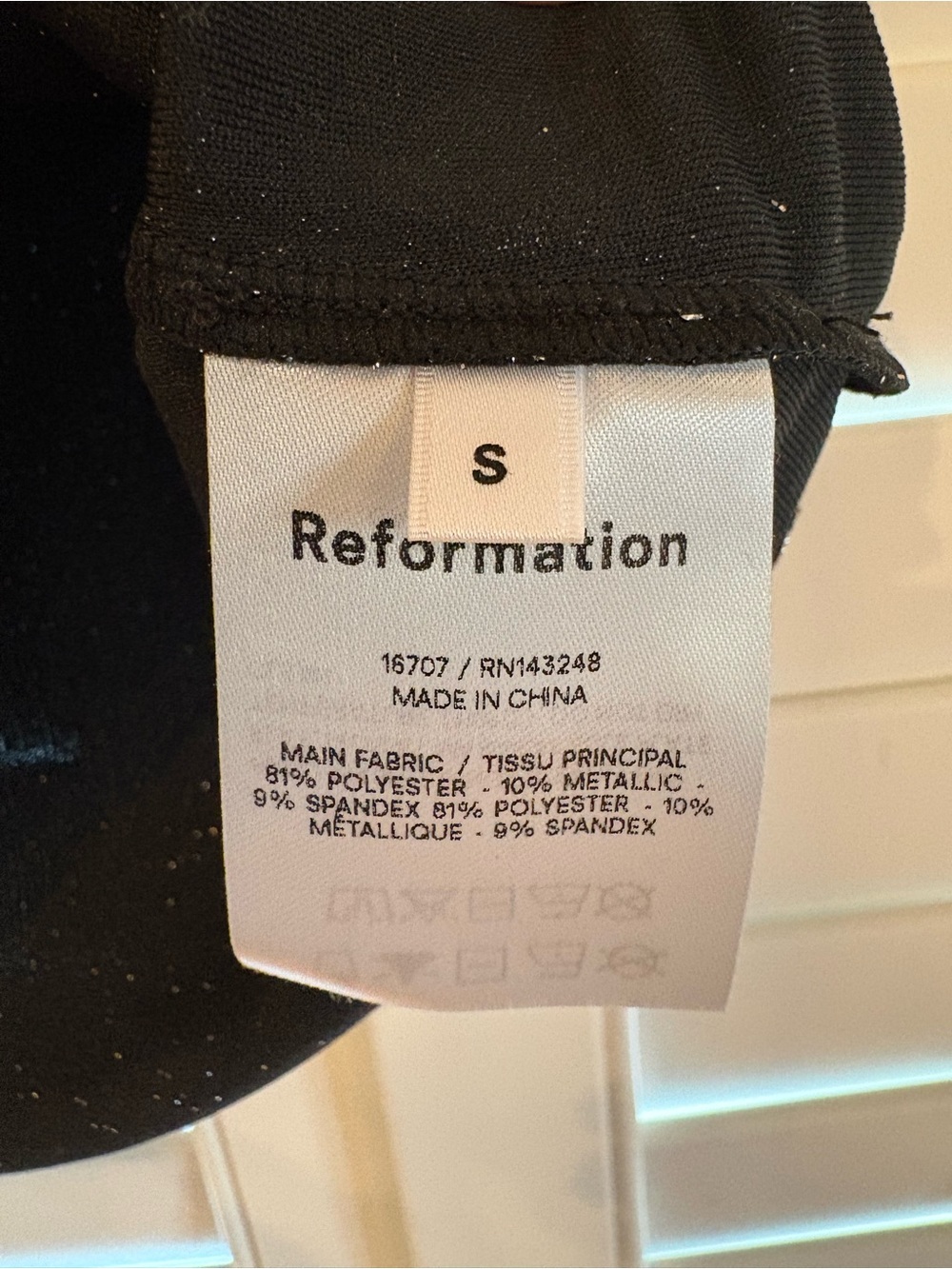 Reformation Metallic Sparkle Short-Sleeve Top in Black - Picture 4 of 4